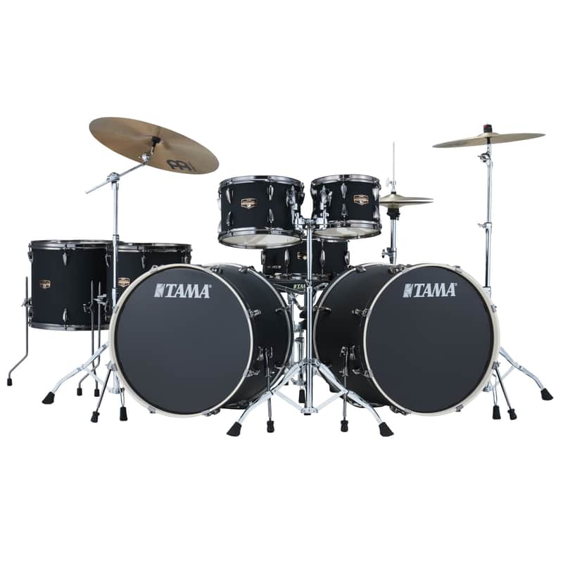 Tama IP72ZH8WBNBOB Imperialstar Double Bass Drum Set Blacked Out Black - Drum Set image 1