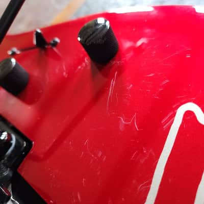Squier Showmaster Jason Ellis 20th Anniversary strat reverse 2004 - red image 12