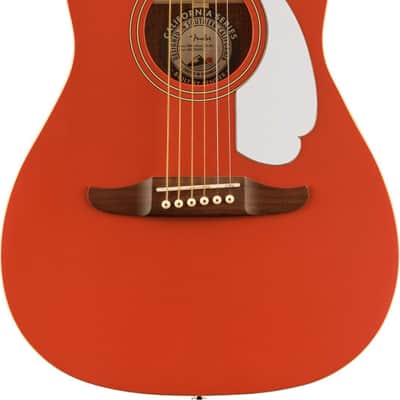 Fender Malibu Player Acoustic Guitar. Walnut Fingerboard, White Pickguard, Fiesta Red image 1