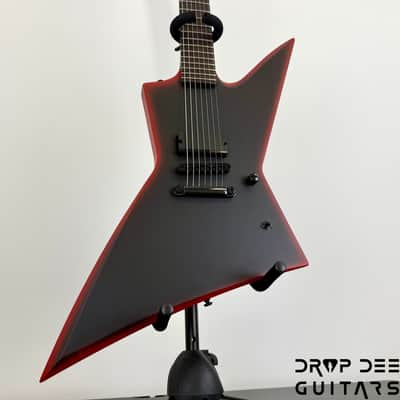 ESP LTD EXL-7 Baritone Black Metal 7-String Electric Guitar - Black Red Burst Satin image 8