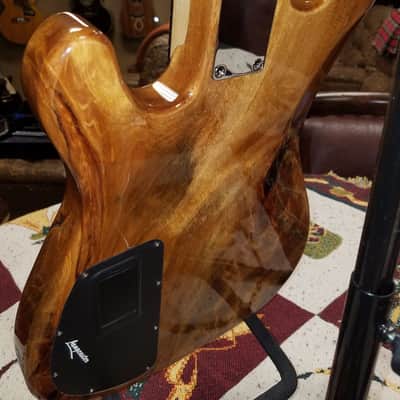 RARE Langcaster Swamp Kauri Wood Custom Electric Guitar by Joh Lang w/ Prehistoric Bird in Wood image 5