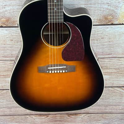 Epiphone Inspired by Gibson J-45 EC Acoustic-Electric Guitar - Aged Vintage Sunburst - copy image 2
