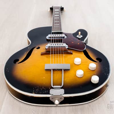 1966 Harmony Meteor H70 Vintage Guitar Sunburst w/ Maple Top & DeArmond Gold Foils image 13