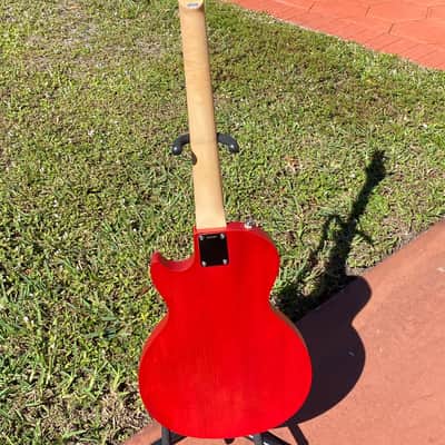 Epiphone/Davison shaved maple neck Upgrades/Concept GFS Humbucker blast @ 6 lbs. Melody Maker/LP Red image 4