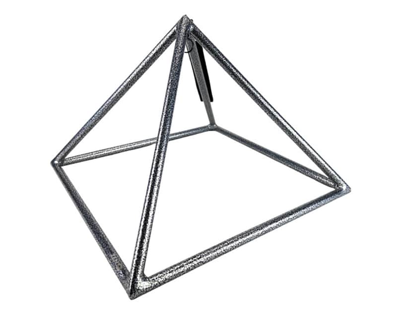14” Zen Pyramids Incredible Harmonic Alloy Singing Pyramid -Silver w/ Bamboo Mallet image 1