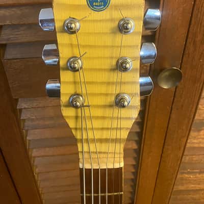 Sears Brand Archtop Jazz Guitar 1960 - Off-white with painted Zebra stripe image 1