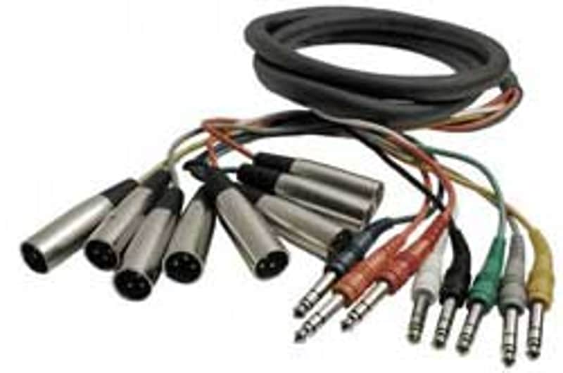 Hosa STX802M 6.6' 8-Channel Audio Snake, 1/4 TRS to XLRM image 1