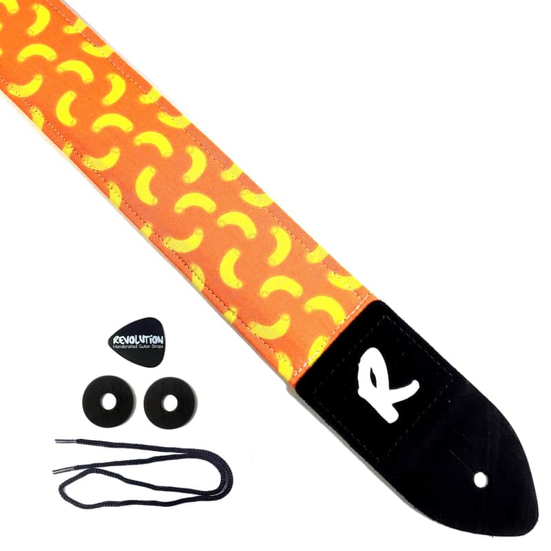Mac n' Cheese Guitar Strap - Macaroni and Cheese Guitar Strap - Mac & Cheese Guitar Strap - Guitar Strap- Acoustic, Electric, or Bass image 1