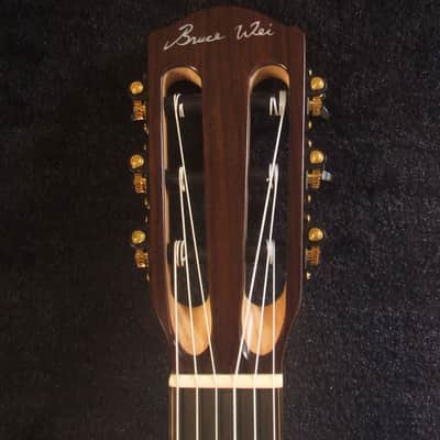 Handmade Concert Long Neck Guitarlele, Solid Spruce, Acacia, Slotted Head, Soft-bag, Bruce Wei GLL17-003 image 2