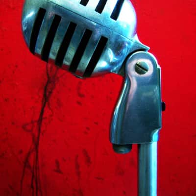 Vintage 1940's Electro-Voice 950 Cardax Crystal Microphone Hi Z with period E.V 423A desk stand DISPLAY image 6