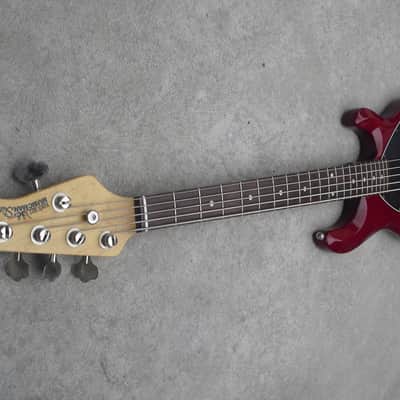 Musicman StingRay 5 string bass H 1993 Candy Red image 5