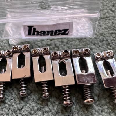 Ibanez Bridge saddles 6pcs 1970s-2000s - Chrome image 2
