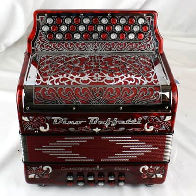 NEW Wild Cherry Dino Baffetti "Tex Mex III/34 Portuguese Concertina - Diatonic Button Accordion FA MMM 34 12 image 2