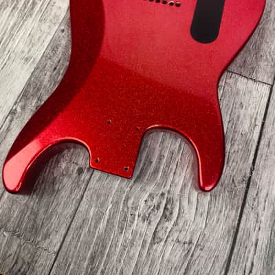 Havok Hard Tail Ruby Red Metallic 2pc Mahogany Guitar S type, HS config Custom Guitar Body. 80' style image 7