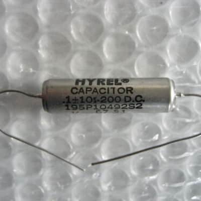 Sprague NOS , ( 2 ) Hyrel .1 @ 200v Caps, Capacitors 50's- 60's Silver image 1