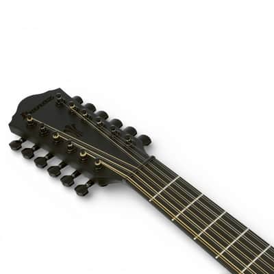 Ibanez AEG1221BOT AEG Series 12-String Acoustic-Electric Guitar, Black Out image 8