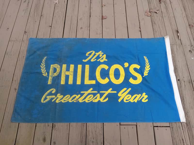 Vintage Circa 1940's Philco Radio "Greatest Year" Trade Show Flag Banner! image 1