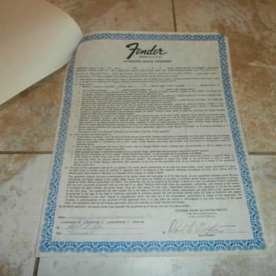 Vintage 1978 Fender Dealer Agreement, Company Letter! Rare, Original Case Candy, Paperwork! image 2
