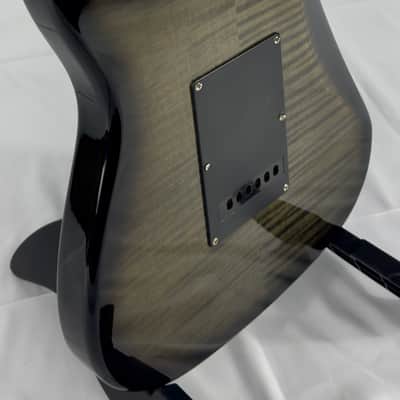Unbranded Strat Style Electric Guitar Body - Grey / Green Flame Maple image 13