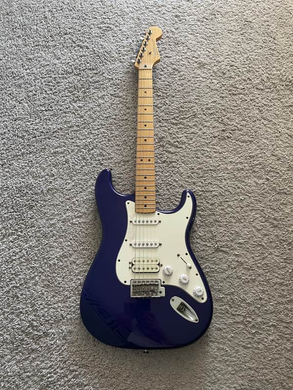 Fender Standard Stratocaster HSS 2000 MIM Midnight Blue Strat Guitar + Gig Bag image 1