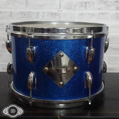 Slingerland early 1960s 3 ply bop toms 12" rack tom 14" floor tom Blue Sparkle image 13