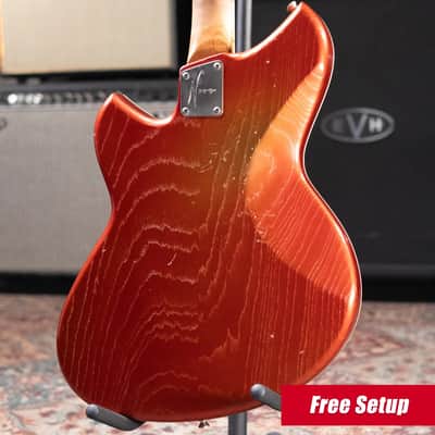 Novo Custom Miris P2 Semi-Hollow Electric Guitar - Faded Sparkling Burgundy with Gig Bag image 2