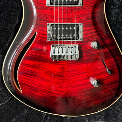 Brubaker K-4 NC (Nashville Custom) semi-hollow 2002 RED/BLACK Tiger Maple Semi Hollow w/ Hard Case image 1