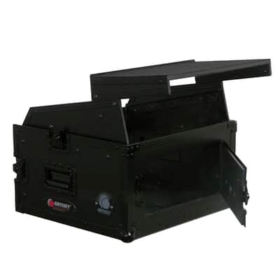 Odyssey FZGS1004BL Black 10U Top 4U Bottom Combo Rack with Platform image 4