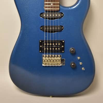 1986 Squier Contemporary Stratocaster HSS Blue Refin MIJ image 2