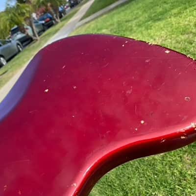 1974 Fender Jazz Bass Candy Apple Red with Maple Neck w/ Original Case 8.7 lbs image 15