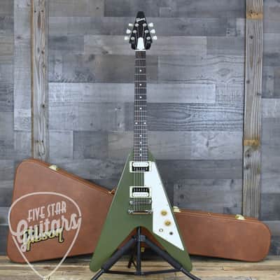 Pre-Owned Gibson Flying V Tribute - Satin Olive Drab with Hardshell Case image 14