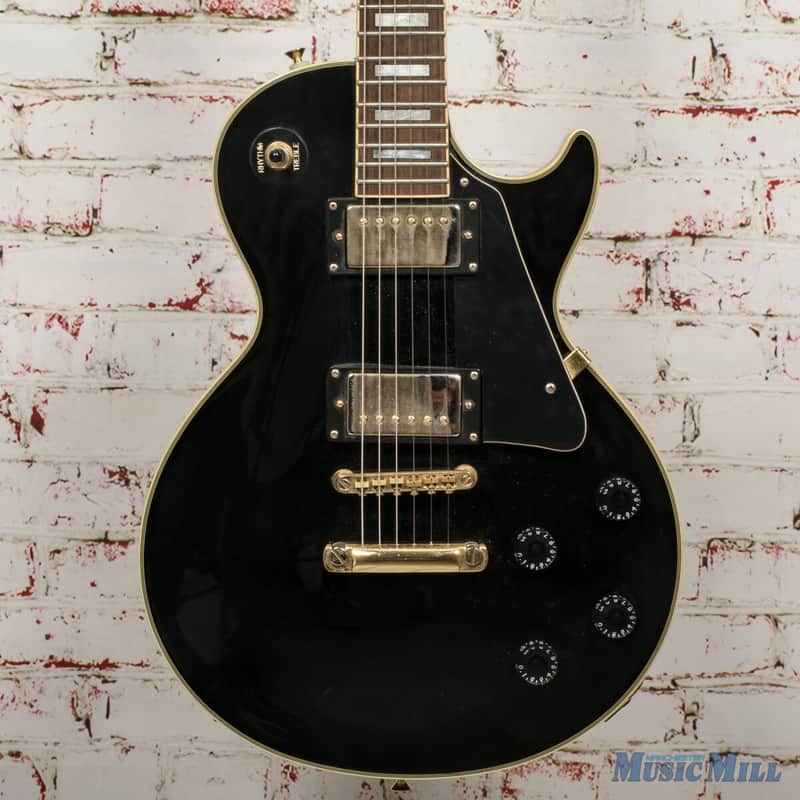 1991 Epiphone Les Paul Custom Ebony Made in Korea x0420 | Reverb