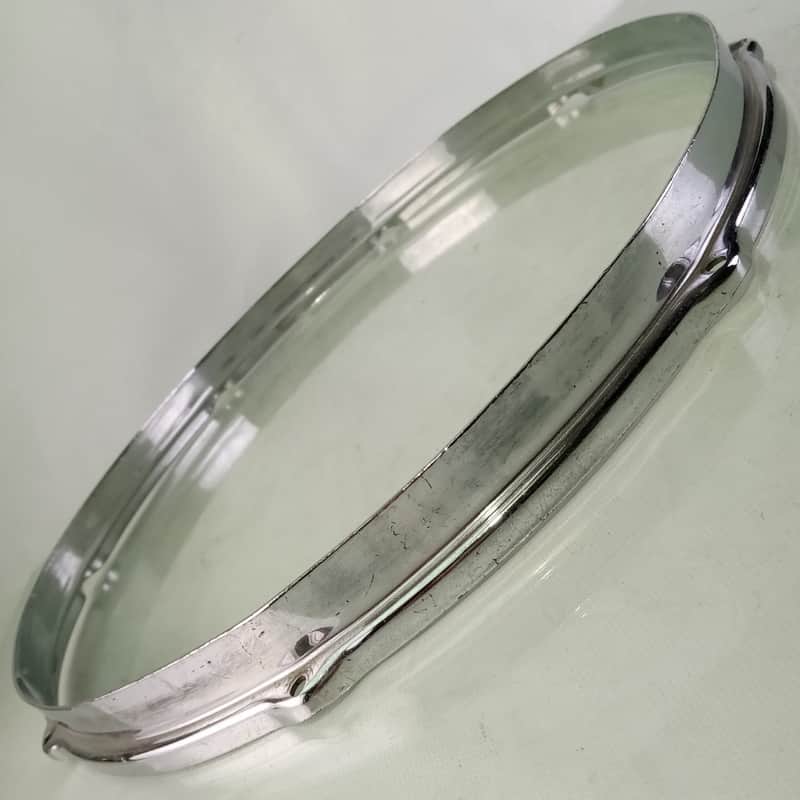 Leedy 15 COB Double-Flange Snare Drum Batter Rim/Hoop Stick-Chopper Chrome-Brass image 1
