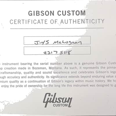 Gibson Custom Shop J-45 All Mahogany - TV Yellow #75118 image 12