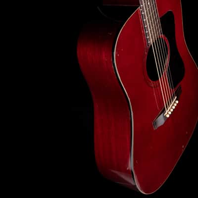 Vintage 1977 Guild D-25 Cherry Acoustic Guitar With OHSC image 6