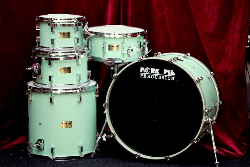 Pork Pie Percussion 5-Piece Custom 8-Ply Maple Drum Set (10/12/16F/22B/6.5x14S) in Sea Foam Green image 1