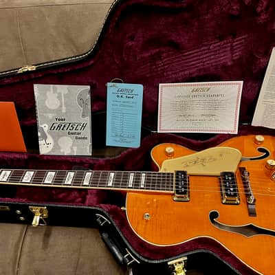 Gretsch G6120T-55 Vintage Select '55 Chet Atkins Hollow Body with Bigsby 2016 - Present - Vintage Orange Stain image 9