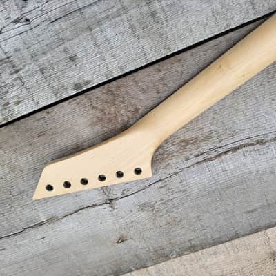 Reverse headstock 22 fret Shred Guitar Neck Replacement 25.5 scale Steel frets fast neck DIY image 5