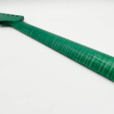 Warmtone Custom Guitars Flamed Maple Strat Style Neck- Green Flames #2 image 1