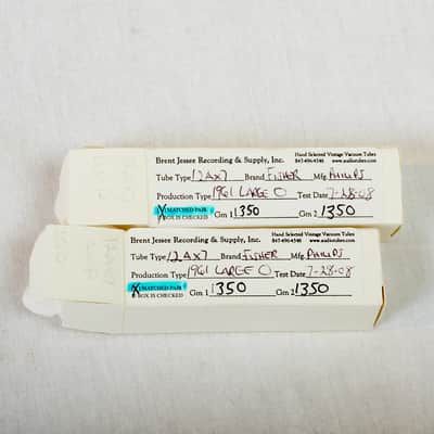 Pair of Fisher-Branded 12AX7 / ECC83 Preamp Tubes – Made by Philips in Holland – Tests Strong image 12