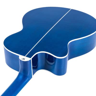 Washburn EA15 Festival Series Mini Jumbo Cutaway Acoustic Electric Guitar - Flame Transparent Blue (EA15TBL-U) image 6