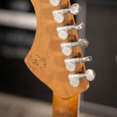 Novo Custom Shop Serus J Baritone Electric Guitar - Candy Apple Orange over 64 3-Tone Burst with Gig Bag image 6