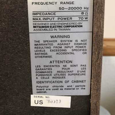 Mitsubishi SS-50 Bookshelf Speakers Audiophile Vintage HiFi Stereo Frequency image 7