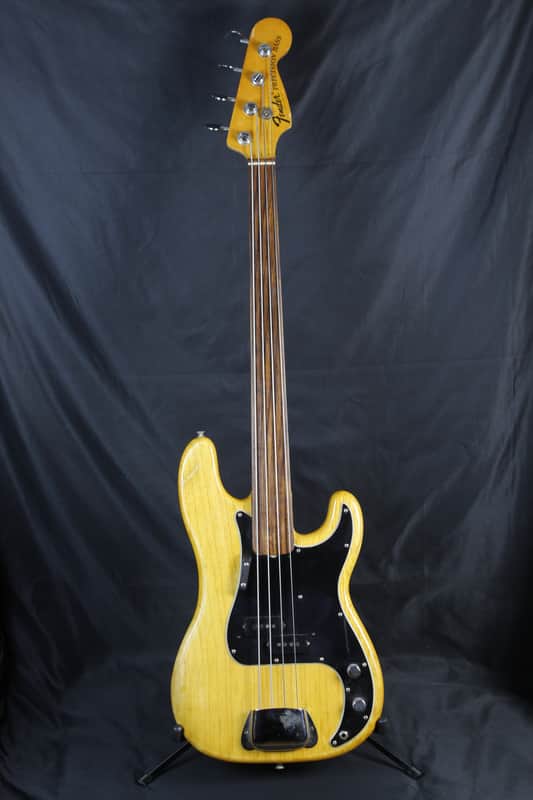 1975 Vintage Fender Precision Bass Guitar Fretless w/ Natural Finish & HSC image 1