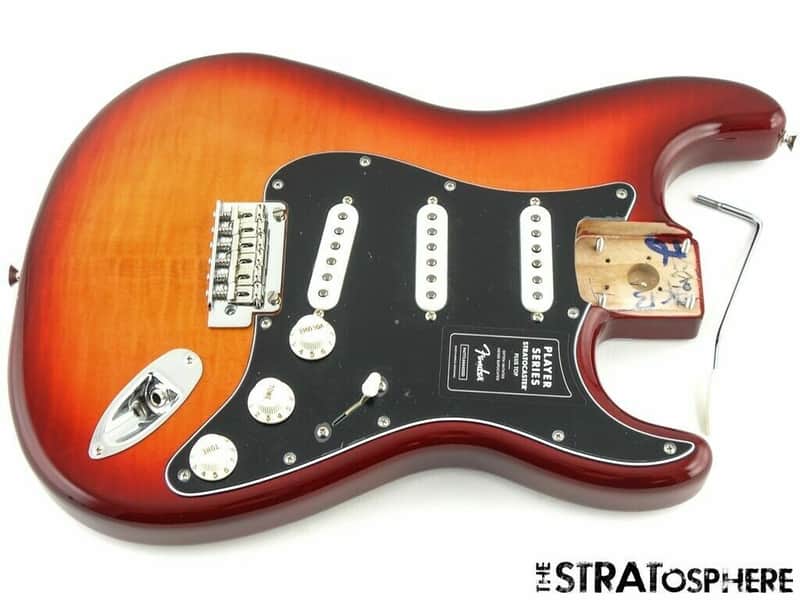 Fender Player Stratocaster Strat LOADED BODY Plus Flame Top! Aged Cherryburst image 1