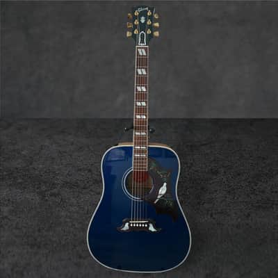 Gibson Custom Shop Dove Quilt Acoustic-Electric Guitar – Viper Blue image 7