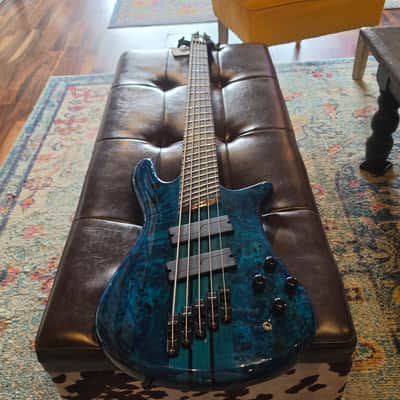 2022 Spector NS Dimension 5 Bass - Black and Blue Gloss - w/Case image 9