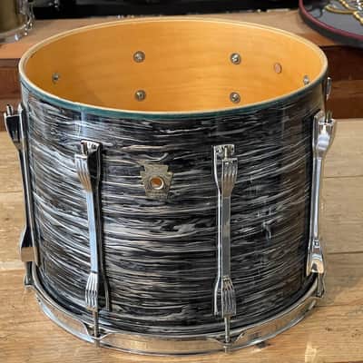90's Ludwig Classic Maple Oyster Black Pearl 14/18/24 Mach Lug Drum Set image 21