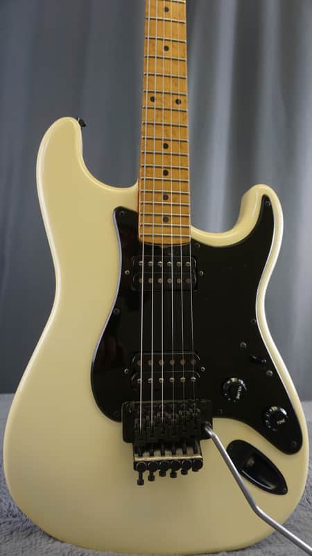 1985 ESP Japan Custom Craft House Super Strat Rare Early Pre-LTD Birdseye Maple Floyd Rose White image 1