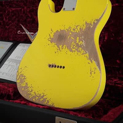 Fender Custom Shop 1964 HS Tele Heavy Relic Grafitti Yellow, Aus Erstbesitz! Custom Color, SD Neck Humbucker uvm. 2021 - Grafitti Yellow Relic image 17